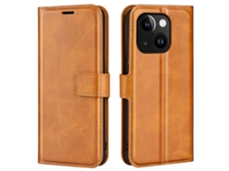 Capa Textura Gémeo Para Iphone 15 Pele Sintética Magnética Amarelo