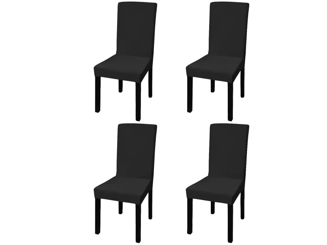 Vidaxl Capa Extensível Para Cadeiras, 4 Pcs, Preto