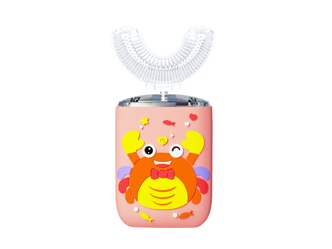 Escova de Dentes Elétrica Infantil em U, 6 Velocidades Ajustáveisà Prova D'água Ipx7, para 2 a 6 Anos. Rosa CZHHMART