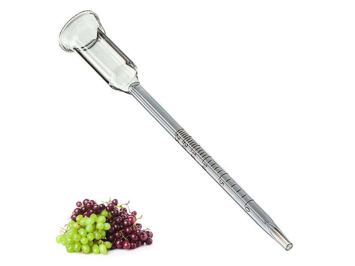 Vinômetro de vidro de 0 a 25 vol. de álcool. Medidor de teor alcoólico para vinho de frutas, cerveja e vinho.
