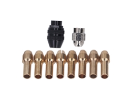 Conjunto De Brocas Para Furadeira De 1/32 A 1/8 Polegada, Porta-brocas Sem Chave E 8 Brocas De Latão Para Dremel