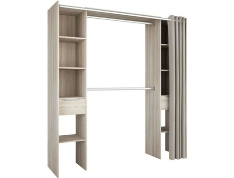 Kit de penteadeira 2 colunas 2 armários 2 gavetas - Shannon Oak - 115 x 50 x 203 cm - DANA DEMEYERE
