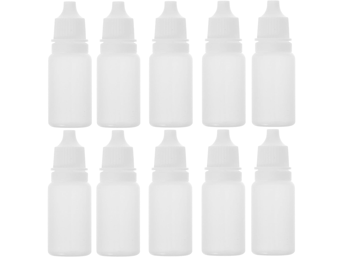 Pacote Com 10 Frascos Conta-gotas Reutilizáveis De Plástico Transparente De 10 Ml