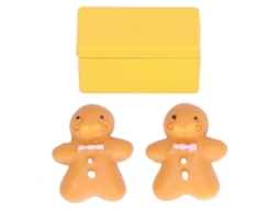 Modelo De Biscoito Miniatura Para Casinha De Bonecas Com Caixa E Conjunto Amarelo 1:12