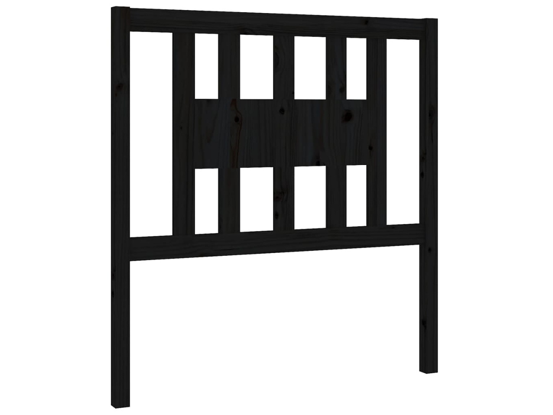 Cabeceira de Cama 96x4x100 Cm Pinho Maciço Preto MAISON EXCLUSIVE