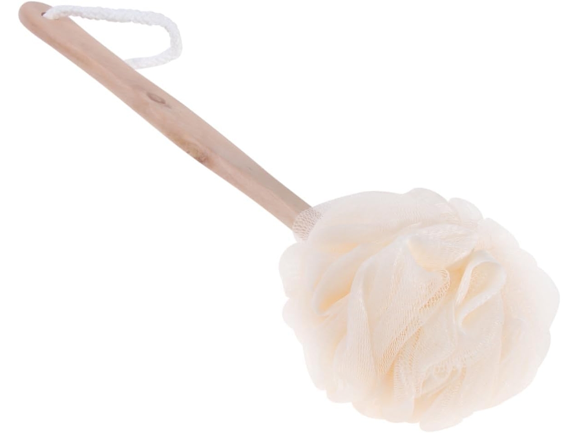 Escova De Banho Esfoliante Ipetboom Com Cabo Longo Em Esponja Natural, Limpeza Suave Da Pele E Alça Para Pendurar, Para
