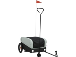 Reboque para bicicleta 30 kg ferro VIDAXL preto e cinza