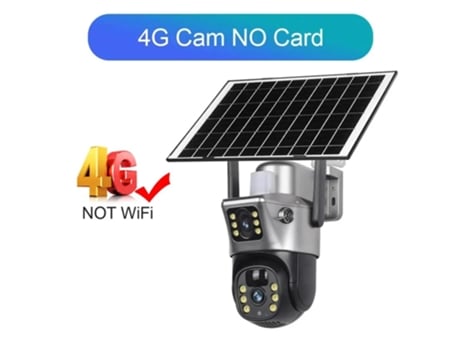Câmera Wi-Fi Solar de 8 MP com Tela Dupla PTZ, Bateria de Lente Dupla, Rastreamento Humano Automático, Detecção de Movimento… Nibiok