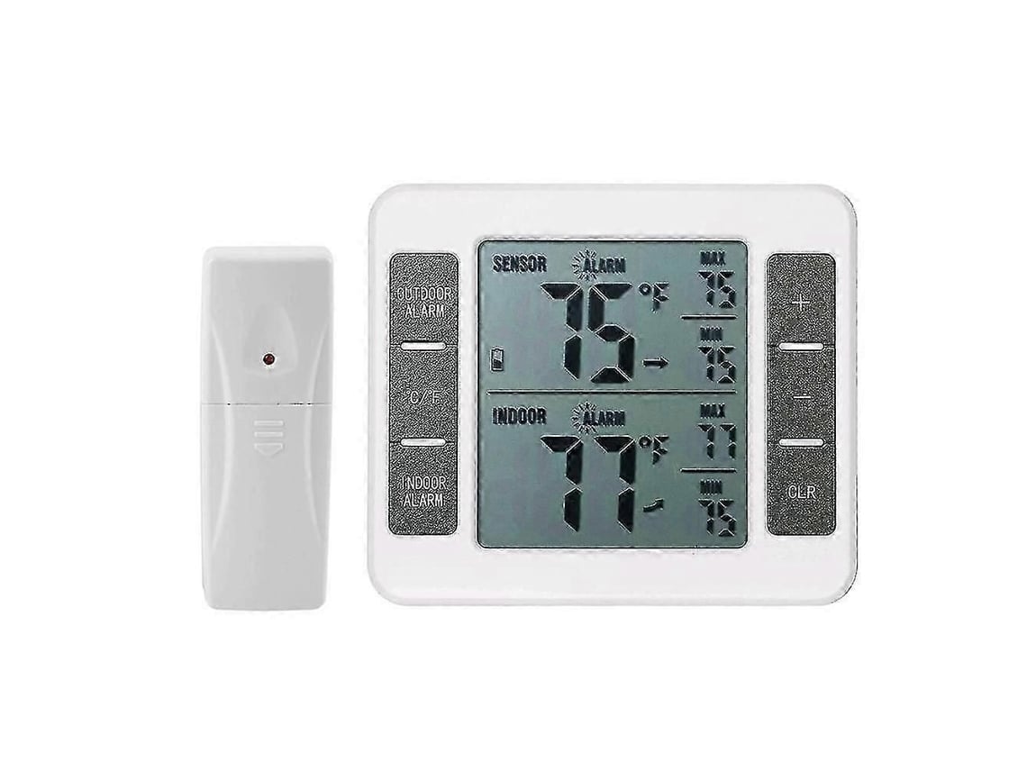 Termômetro Digital Sem Fio Para Geladeira, Com Alarme Sonoro E Sensor Interno/externo