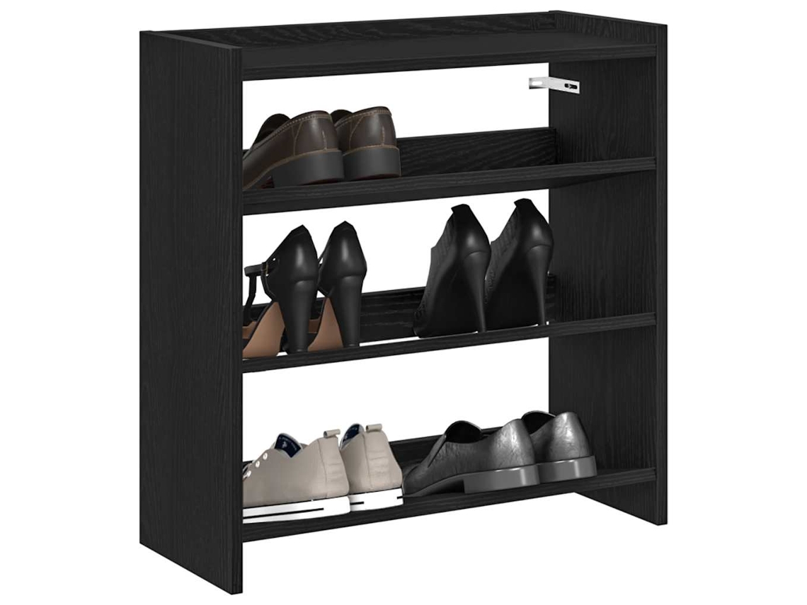 Vidaxl Sapateira 60x25x62 Cm Derivados De Madeira Preto