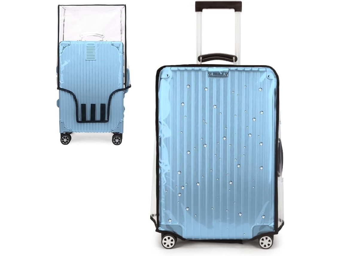 Capa Protetora Transparente para Mala de Viagem, Capa Impermeável em Pvc para Malas com Rodas BRILVIBERA (20 Polegadas)
