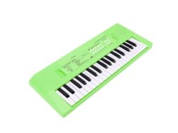Primerox teclado Piano Eletrônico Infantil 37 Teclas com Microfone Educativo Verde