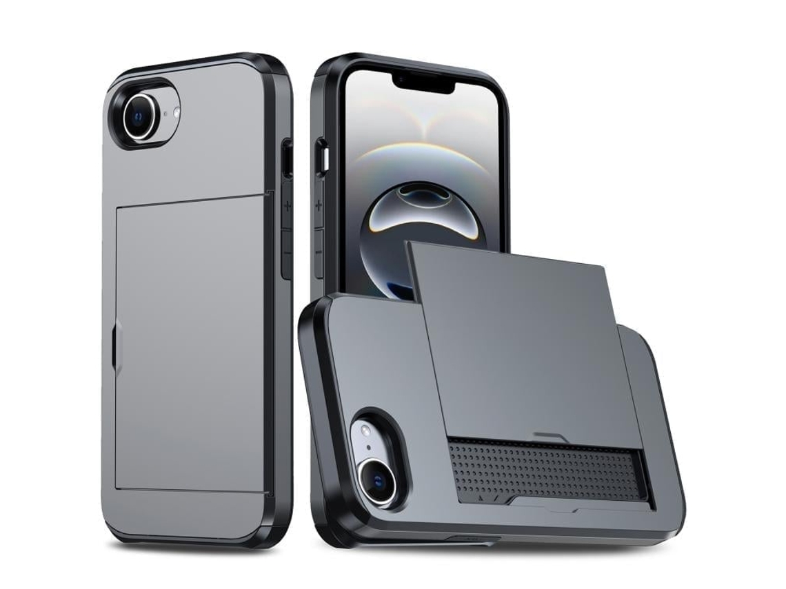 Capa Protetora À Prova De Choque Para Iphone 16e - Compartimento Para Cartão
