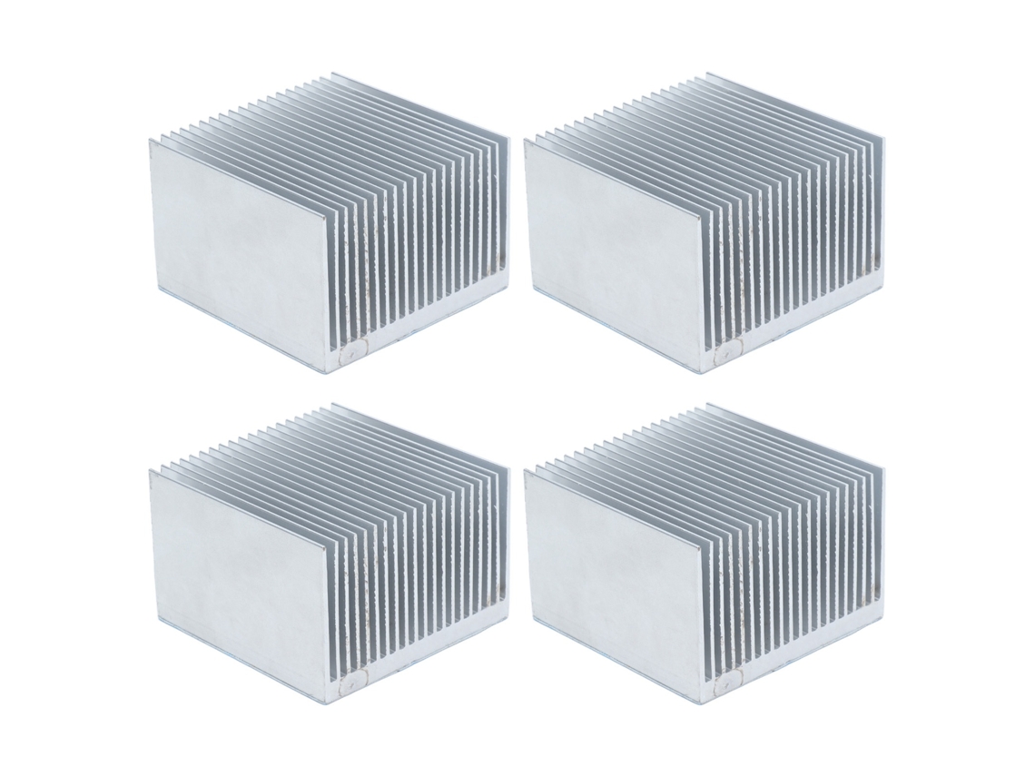 4 Peças de Aleta de Resfriamento Heatsink de Alumínio Radiador para Eletrônica Cpu Módulo 60x60x39mm com Adesivo