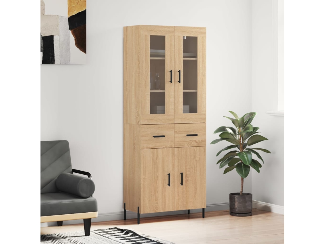 Vidaxl Armário Alto 69,5x34x180 Cm Derivados De Madeira Cor Sonoma