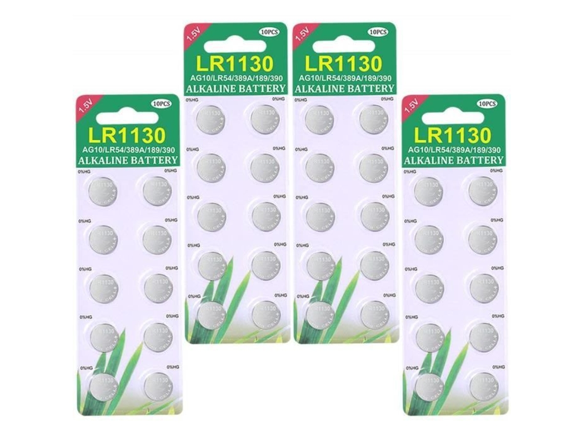 Pacote Com 40 Pilhas Botão Alcalinas Do Modelo Lr1130 Ag10