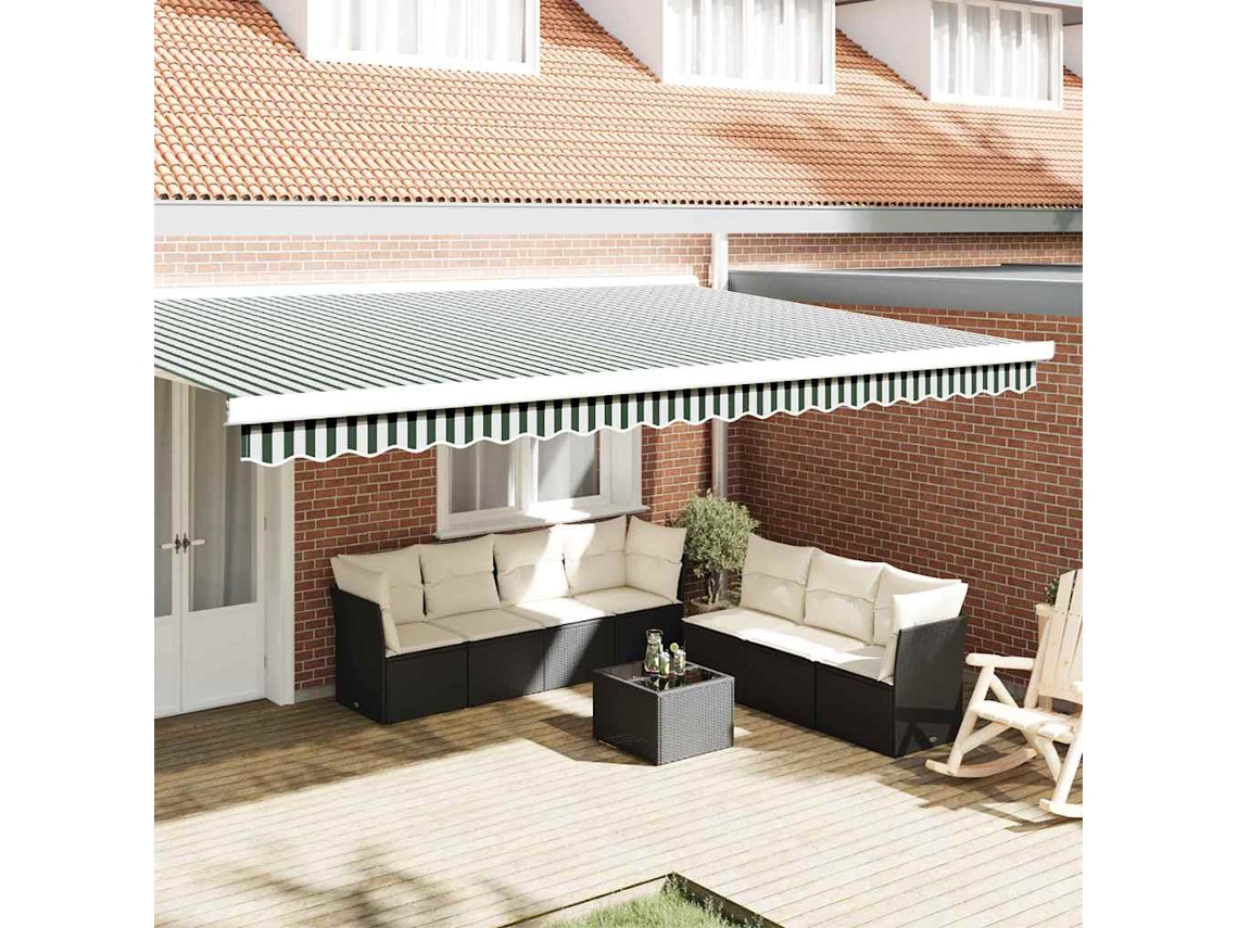 Vidaxl Substituição De Valance De Toldo Verde E Branco 480 X 20 Cm