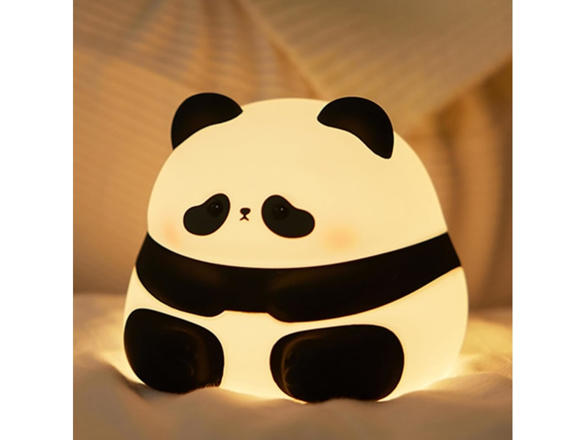 Luminária Noturna Panda Infantil Recarregável Via Usb Com Intensidade Ajustável, Em Silicone, Portátil E Ideal Para Decoração De Quarto Infantil