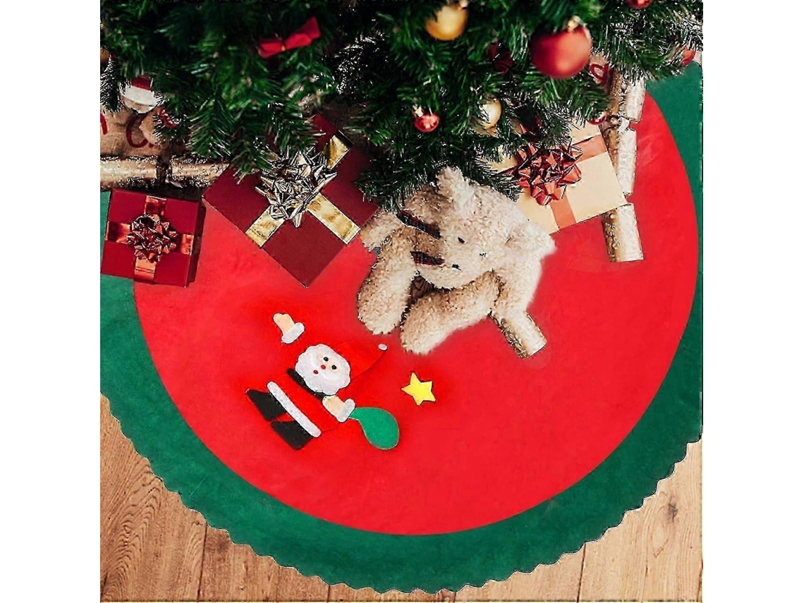 Saia De Árvore De Natal 90 Cm Com Pai E Boneco De Neve