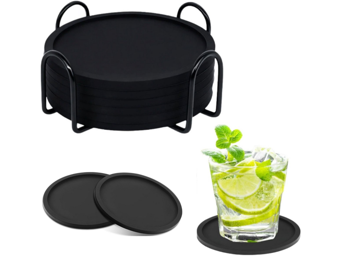Porta copos, Redondos e Grossos de Silicone, para Bebidas, Tapetes de Café, de Bar para Cerveja, Espessos, 5 Cm AQUAFORGE