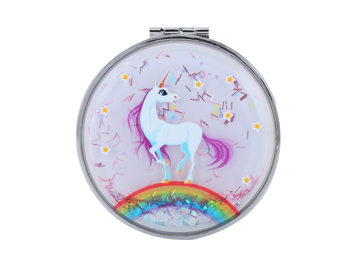 2026 espejo de Maquillaje Mini Portátil Estilo Retro Doble Cara Plegable Compacto de Bolsillo