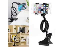 Suporte Flexível Para Celular Com Presilha E Rotação De 360°, Preto.