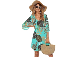 2026 sutiendo de Baño para Mujer V Neck Verano Bikini Casual Suelta Vestido de Playa