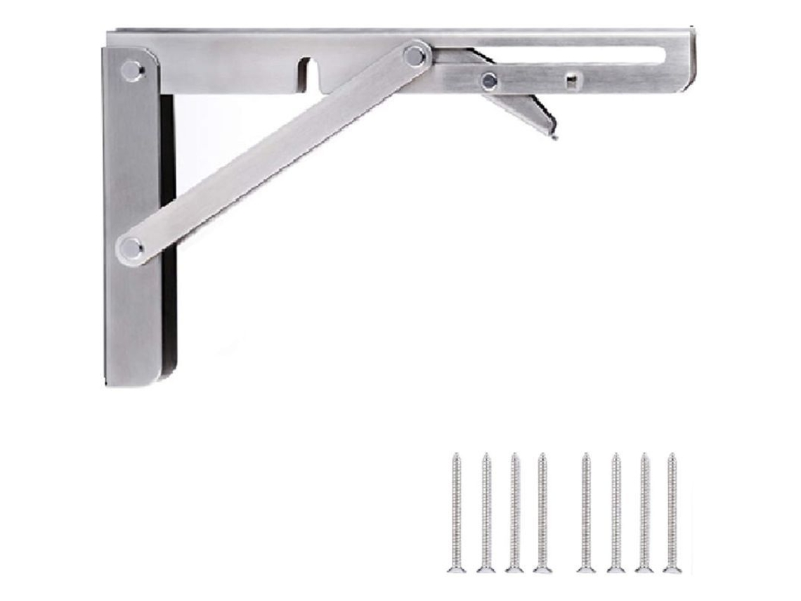 Soporte de Prateleira Plegável de Aço Inoxidável Polido 201 40cm para Prateleiras de Cozinha e Banheiro