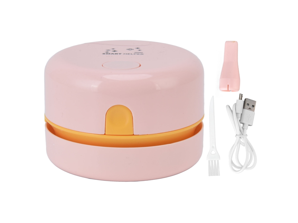 Aspirador de Mesa Mini Usb Recarregável com Bateria 18650 600mah para Poeira e Detritos Rosa