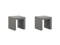 Conjunto De 2 Cadeiras De Jardim Beliani Taranto De Cimento Com Fibra Cinzento 40x40x40