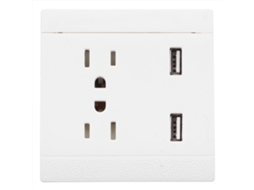 Tomada de parede Primerox com dual USB, 10A, 110V, para casa, escritório, escola | S/MARCA