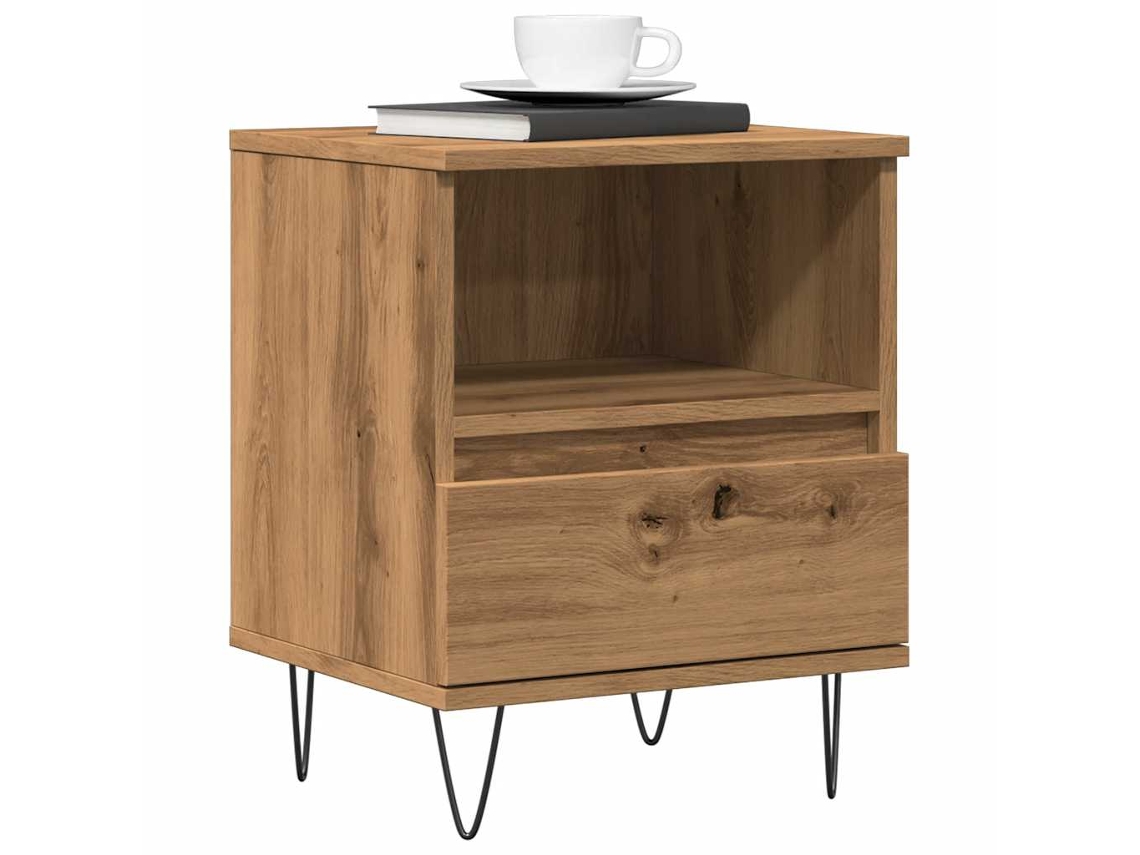Vidaxl Mesa Cabeceira 40x35x50 Cm Derivados Madeira Carvalho Artisiano
