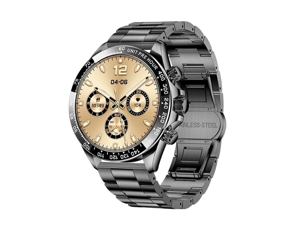 Smartwatch Com Chamada Bluetooth Botão Giratório Monitoramento De Frequência Cardíaca E Pressão Arterial Preto Yunzii