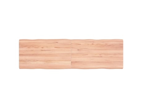 Tampo De Mesa Com Bordas Vivas Carvalho Tratado Castanho-Claro VIDAXL