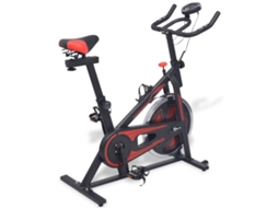 Vidaxl Bicicleta De Treino C/ Sensores De Pulso Preto E Vermelho