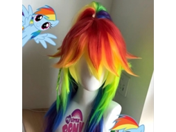 Peruca De Cosplay Rainbow Dash | Cabelo Arco-íris Longo, Estilo Autêntico Para Fãs De My Little Pony