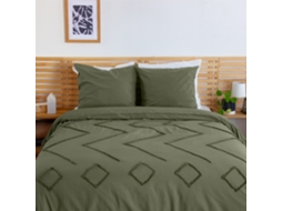 Roupa De Cama Algodão Lavado Tufado Motivos Étnicos, 2 Lugares
