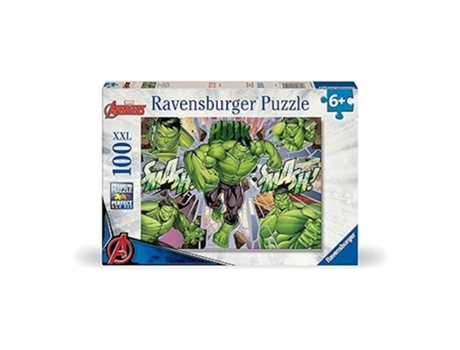 Quebra-cabeça Ravensburger Marvel Hulk 100 peças XXL 12004119 P25ravensburger