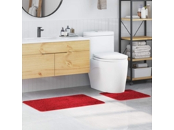 Vidaxl Conjunto De Tapetes De Banho Antiderrapantes 2 Unid. Vermelho