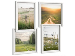 Quadros Decorativos Para Parede Paisagens, Natureza, Campos, Caminho Moldura Branca Quadros Para A Sala De Estar Espelharte (conjunto De 4 Imagens)