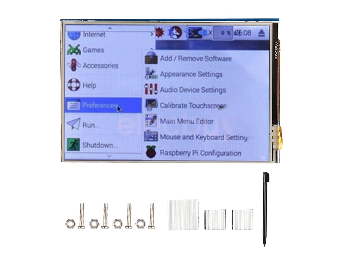 Tela Tática (carcasa Transparente Com Controle Tático) 3,5 Polegadas Tft Lcd Com Tela Resistiva Para Raspberry Pi 4b