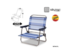 Cadeira De Praia Baixa De Alumínio Reforçada Alexa Riscas Santorini Solmar Bestway