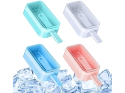 Formas De Picolé Com Tampas, 4 Peças, Silicone Reutilizável