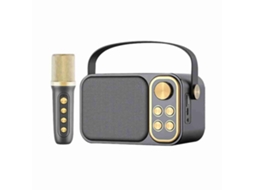 Mdug Retro Karaoke Subwoofer Alto-falante Com Microfone - Com Bluetooth - 10w