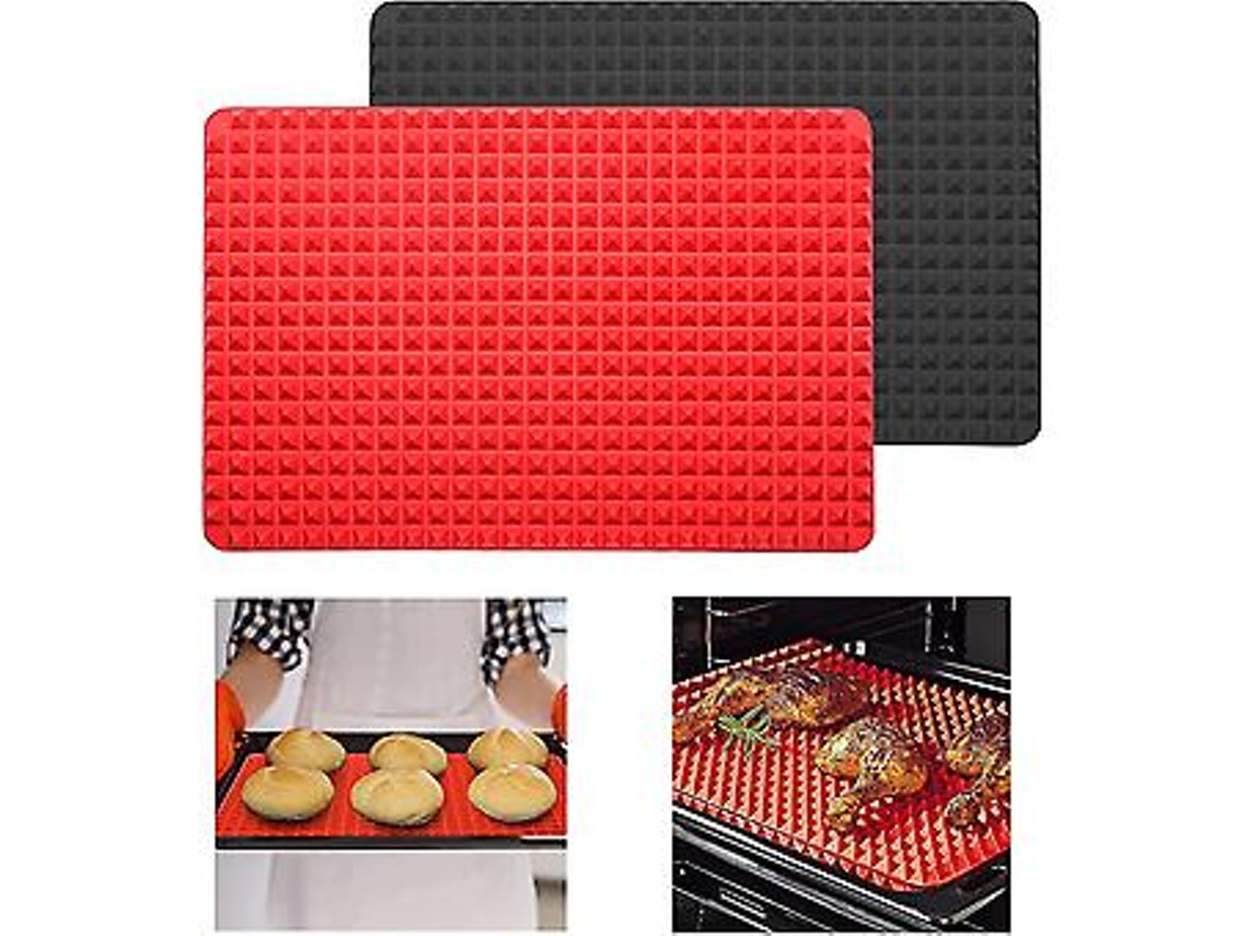 Tapetes de silicone reutilizáveis para assar Slowmoose, 2 peças (pacote com 4), 15,3 x 10,6 polegadas, antiderrapantes e resistentes ao calor