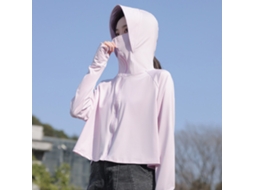 Business camisa de Proteção Solar UV UPF 50 com Capuz e Máscara para Mulher, Hiking, Camping