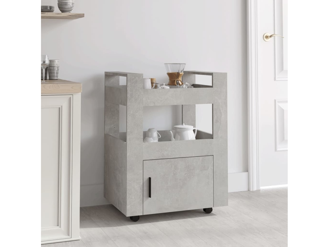 Vidaxl Carrinho De Cozinha 60x45x80 Cm Derivados Madeira Cinza Cimento