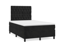 Vidaxl Cama Boxspring Com Colchão 120x190 Cm Veludo Preto