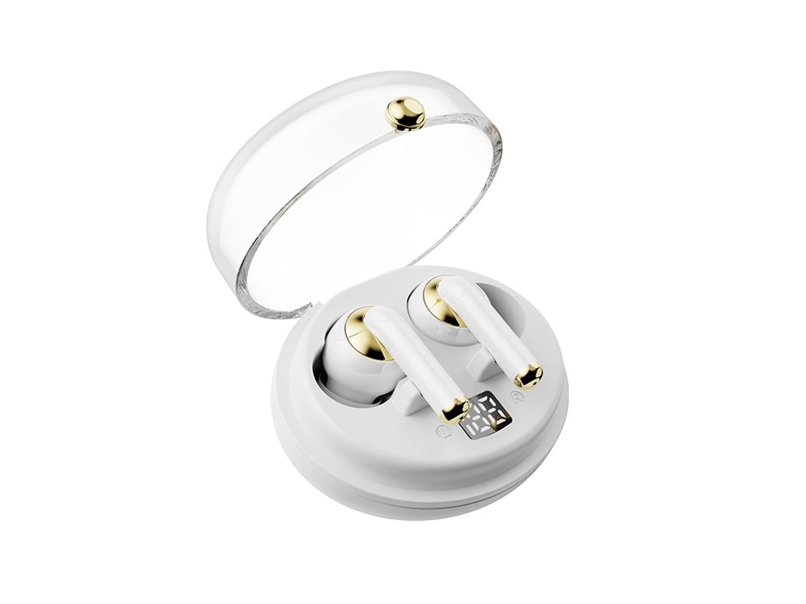 Fone Bluetooth JIAPEI, sem fio, 36h, branco