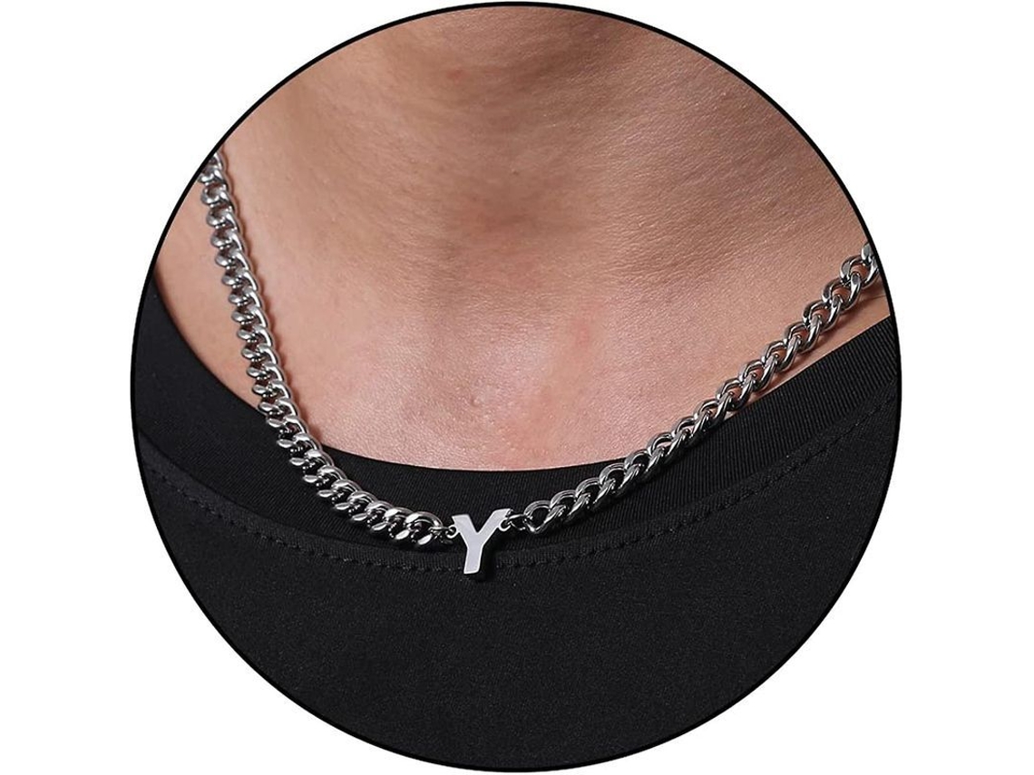 2026 cadena de Eslabón Cubano Con Colgante de Letra Inicial A z Acero Inoxidable 6.5mm 18+2 Pulgadas Regalo de Joyería para Hombres Mujeres Niños